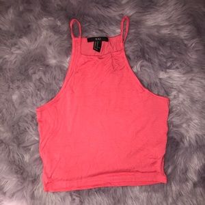 Bright pink crop top